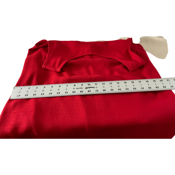 K Woman's 2-Piece 20W Red Dress Set Vintage Sheer Overlay Blouse Made in USA - Picture 14 of 16